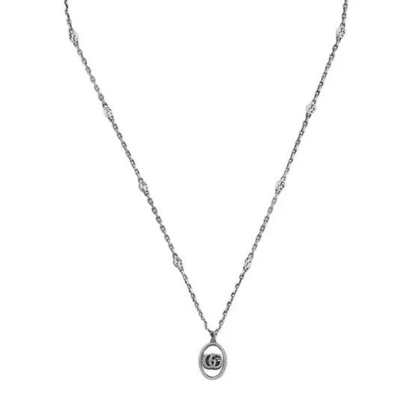 Gucci Double G Pendant Necklace 925 Sterling Silver 27 Inches - Picture 2 of 7